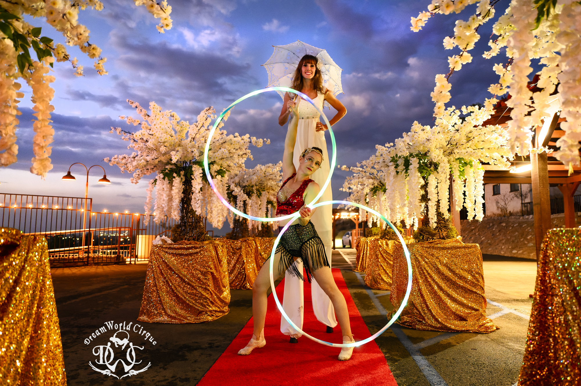 Ambient Stilts & Glow Hoop At Bank Of Hemet 30th Anniversary Party